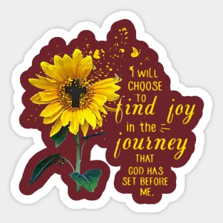 Christian Cross Sunflower God Quotes Sticker